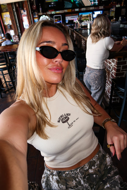 Martinis & Men Cropped Tank